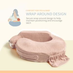 My Brest Friend Deluxe Nursing Pillow for Breastfeeding & Bottle Feeding, Enhanced Posture Support, Double Straps & Removable Extra Soft Slipcover, Soft Rose