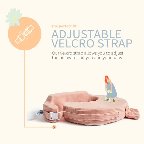 My Brest Friend Deluxe Nursing Pillow for Breastfeeding & Bottle Feeding, Enhanced Posture Support, Double Straps & Removable Extra Soft Slipcover, Soft Rose