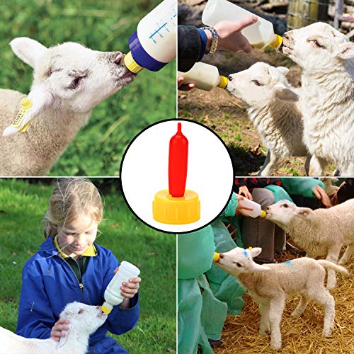 PAGOW 10PCS Pritchard Nipple for Goats, Small Animal Milk Drink Pritchard Nipple, Soft Rubber Pacifier for Nursing Lambs and Goat Kids