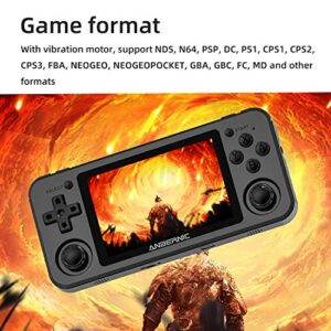 RG351P Retro Game Console Handheld Opensource-Linux RK3326 System 3.5 inch IPS Screen Support PSP/N64 Game RG351 Console (Black)
