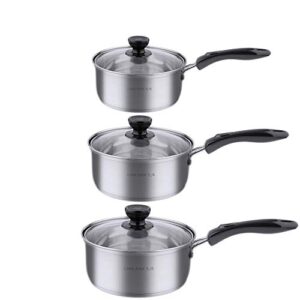 multi-size 6 piece stainless steel pot set, pots and pans set, cookware sets kitchenware stainless steel 3 pots (2qt, 3qt and 4qt) by lake tian