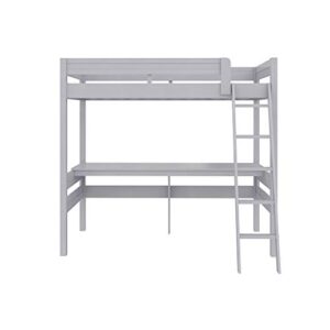 DHP Dorel Living Harlan Wood Bed with Ladder and GuardRail, Twin, Gray Loft