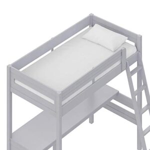 DHP Dorel Living Harlan Wood Bed with Ladder and GuardRail, Twin, Gray Loft