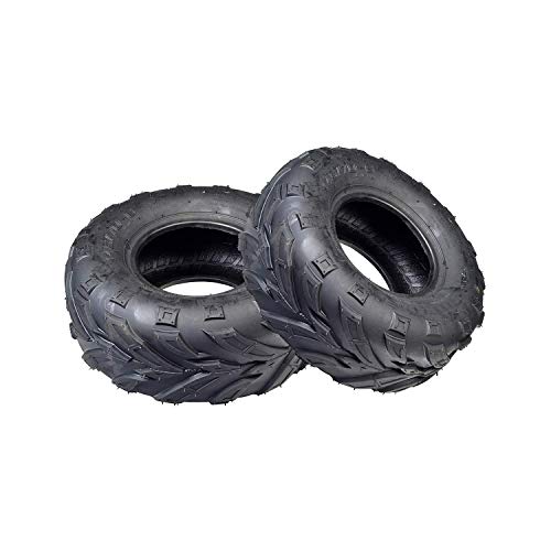 AlveyTech 145/70-6 Front Tires with V-Tread - For the Coleman KT196/CK196-T Go-Kart, All Terrain, Rubber Tubeless Tire for 4x4 Quad, Mini Dirt Bike, UTV, ATV, Lawn Mower and Electric Cart, (Set of 2)