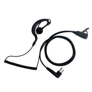 klykon cls 1410 earpiece,g shape earpiece headset with mic ptt compatible with motorola cls1110 cp200 cls1410 cp185 cp200d rdm2070d walkie talkie 2 way radio 2 pin