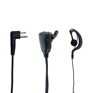 Klykon CLS 1410 Earpiece,G Shape Earpiece Headset with Mic Ptt Compatible with Motorola Cls1110 Cp200 Cls1410 Cp185 Cp200d Rdm2070d Walkie Talkie 2 Way Radio 2 Pin