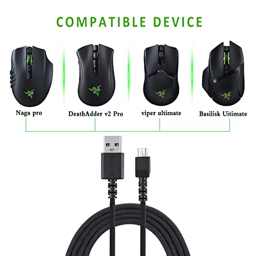 HUYUN USB Charging Cable for Razer Naga Pro 20000 DPI & DeathAdder V2 pro & Razer Basilisk & Razer Viper Ultimate Hyperspeed Lightest Cyberpunk 2077 Mouse