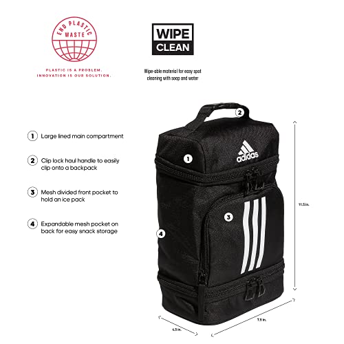 adidas Excel 2 Insulated Lunch Bag, Black/White, One Size