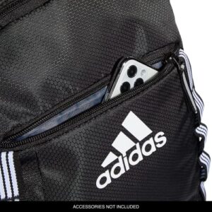 adidas Excel 6 Backpack, Black/White 3 Stripe Webbing, One Size