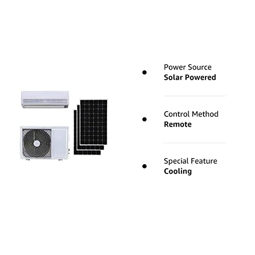 Jntech 12000BTU Solar ACDC Inverter Ductless Mini Split Air Conditioner with Heater