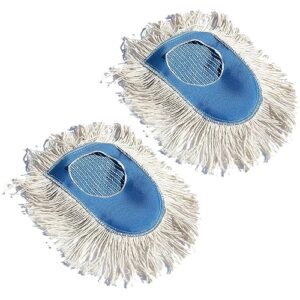 nine forty industrial strength ultimate cotton floor dust mop wedge refill | commercial cleaner mop head replacement - 2 pack