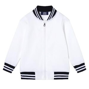 littlespring toddler fall jacket for boys girls bomber lightweight jacket outerwear white 3t