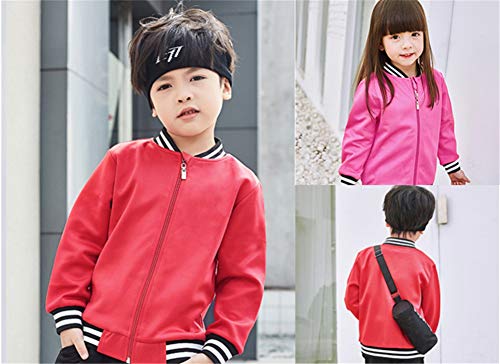 LittleSpring Toddler Fall Jacket for Boys Girls Bomber Lightweight Jacket Outerwear White 3T