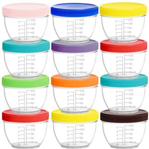 youngever 18 pack baby food storage, 6 ounce baby food containers with lids and labels, 9 assorted colors