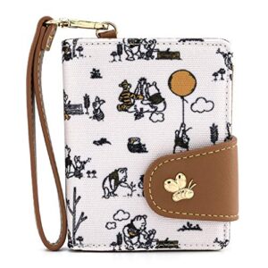 loungefly disney winnie the pooh canvas line drawing wristlet wallet