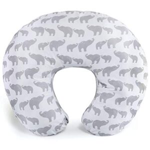 the peanutshell grey elephant nursing pillow for breastfeeding | pillow & nursing pillow cover for baby boys or girls