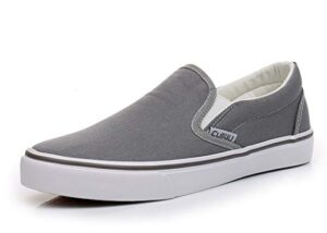 cull4u women's classic slip on trainer shoes (10 m us,gray/white)