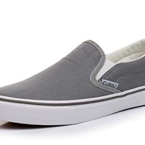 Cull4U Women's Classic Slip On Trainer Shoes (10 M US,Gray/White)