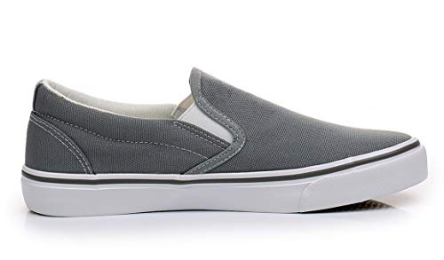 Cull4U Women's Classic Slip On Trainer Shoes (10 M US,Gray/White)