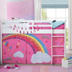 jojo siwa loft bed tent - curtain set for low twin loft bed (bed sold separately) by delta children