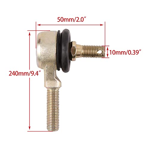 WOOSTAR 240mm Tie Rod End Replacement for 50cc 70cc 90cc 110cc 125cc 150cc 200cc 250cc ATV 4 Wheeler Quad