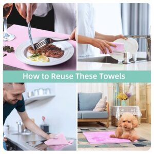 KitchLife Reusable Bamboo Paper Towels - 3 Rolls = 12 Months Supply, Washable and Recycled Paper Rolls, Zero Waste Sustainable Gifts, Environmentally Friendly, Tricolor