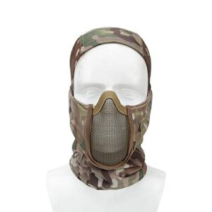 balaclava mesh mask ninja style headgear with full face protection helmet liner cap for hunting airsoft cycling