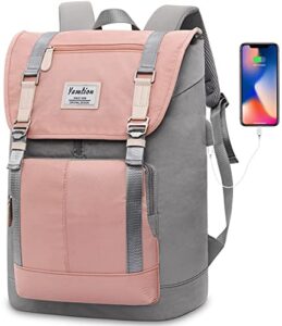 yamtion women laptop backpack 17 inch school backpack for teen girls,college backpack student bags water resistant with usb charging port for work gym and travel,for nurse and teacher