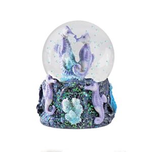 waterglobe seahorses from deluxebase. seahorse snow globe with resin figurine and moulded base. great home globe decor,ornaments and gifts.