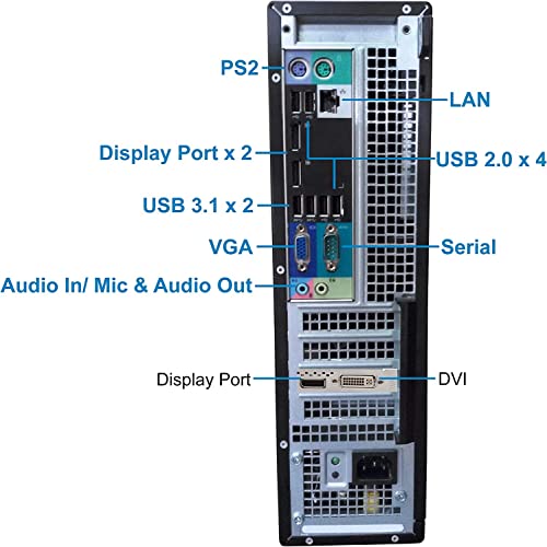 Dell Optiplex 9010 SFF Desktop Computer - Intel i7-3770 Upto 3.9GHz, AMD Radeon 1GB Graphics, 32GB RAM, 1TB SSD, DisplayPort, HDMI, DVI, DVD, Wi-Fi, Bluetooth, TDL - Windows 10 Pro (RENEWED)