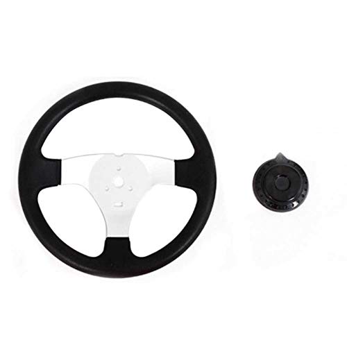 YIHOME Go-Kart Steering Wheel with Cap for Kandi, 270mm Interior Vehicle 3 Spokes for Go Kart Steering Wheel PU Foam with Holes