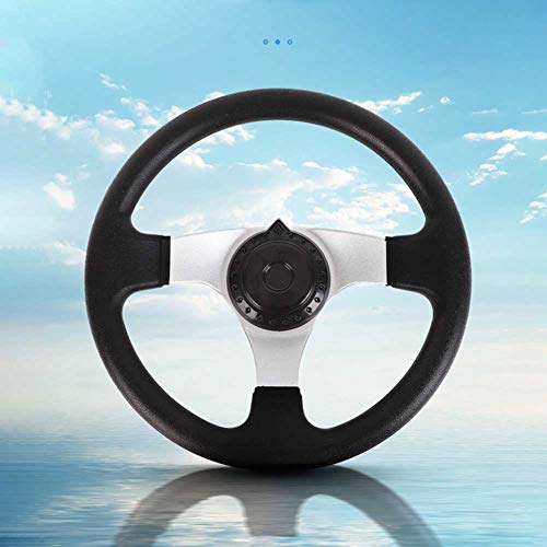 YIHOME Go-Kart Steering Wheel with Cap for Kandi, 270mm Interior Vehicle 3 Spokes for Go Kart Steering Wheel PU Foam with Holes