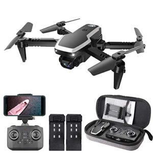 goolrc csj s171 pro rc drone with dual camera, 4k hd wifi fpv mini drone for kids and adults, foldable rc quadcopter with 3d flip, headless mode, altitude hold, storage bag and 2 batteries