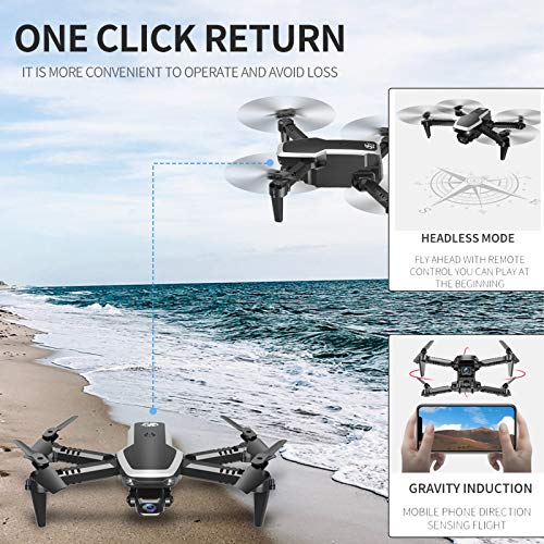 GoolRC CSJ S171 PRO RC Drone with Dual Camera, 4K HD WiFi FPV Mini Drone for Kids and Adults, Foldable RC Quadcopter with 3D Flip, Headless Mode, Altitude Hold, Storage Bag and 2 Batteries