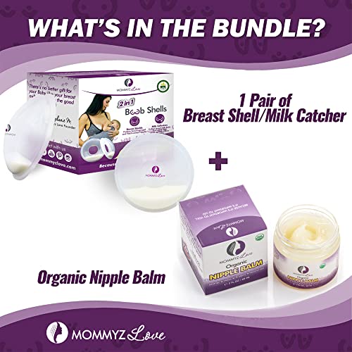 Breast Shell & Milk Catcher + Nipple Cream for Breastfeeding Relief - Breast Feeding Essentials KIT