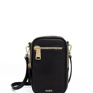 TUMI Voyageur Katy Crossbody - Crossbody Purse for Holding Phone & More - Women's Sling Bag - Black Leather & Gold Hardware