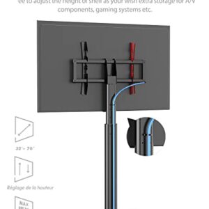 FITUEYES Swivel Floor TV Stand for 32 to 70 Inch TVs Tall Universal TV Stand Mount with Sturdy Wood Base, Space Saving for Corner Bedroom…