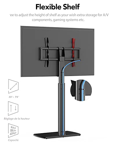 FITUEYES Swivel Floor TV Stand for 32 to 70 Inch TVs Tall Universal TV Stand Mount with Sturdy Wood Base, Space Saving for Corner Bedroom…
