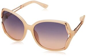 jessica simpson j6011 beautiful women's butterfly sunglasses with 100% uv protection. glam gifts for her, 60 mm, nude
