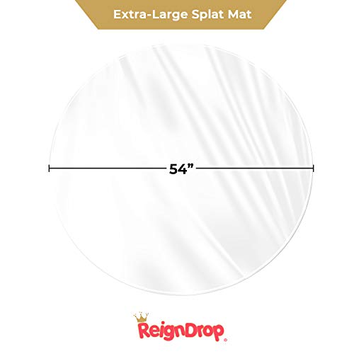 Baby Splat Mat 54" Large - Clear Non-Toxic Floor Splat Mat for Under High Chair and Table Cover, Anti-Mess Mat, Easy to Clean - for Arts ,Crafts, Protector for Pets, Cat or Dog (Clear Round)