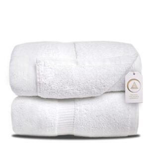 zenith luxury bath sheets towels for adults - extra large bath towels set 40x70 inch, 600 gsm, oversized bath towels cotton, bath sheets, xl towel 100% cotton. (2 pieces,white)