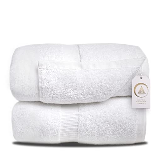 Zenith Luxury Bath Sheets Towels for Adults - Extra Large Bath Towels Set 40X70 Inch, 600 GSM, Oversized Bath Towels Cotton, Bath Sheets, XL Towel 100% Cotton. (2 Pieces,White)