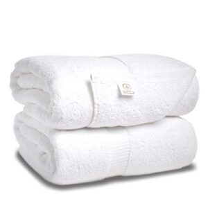 Zenith Luxury Bath Sheets Towels for Adults - Extra Large Bath Towels Set 40X70 Inch, 600 GSM, Oversized Bath Towels Cotton, Bath Sheets, XL Towel 100% Cotton. (2 Pieces,White)