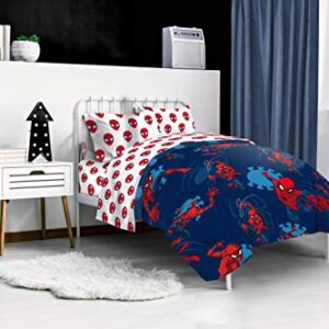 Jay Franco Marvel Spiderman Spidey Daze 5 Piece Queen Bed Set - Includes Reversible Comforter & Sheet Set Bedding - Super Soft Fade Resistant Microfiber (Official Marvel Product)