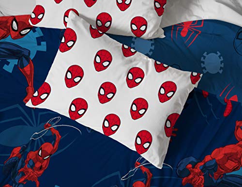 Jay Franco Marvel Spiderman Spidey Daze 5 Piece Queen Bed Set - Includes Reversible Comforter & Sheet Set Bedding - Super Soft Fade Resistant Microfiber (Official Marvel Product)