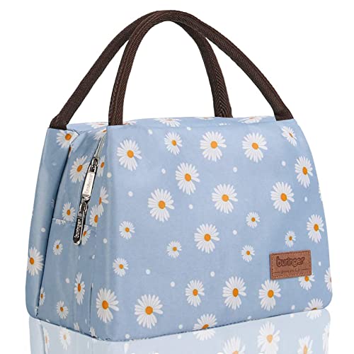 Buringer Reusable Insulated Lunch Bag Cooler Tote Box Meal Prep for Men & Women Work Picnic or Travel (Flying Flowers)