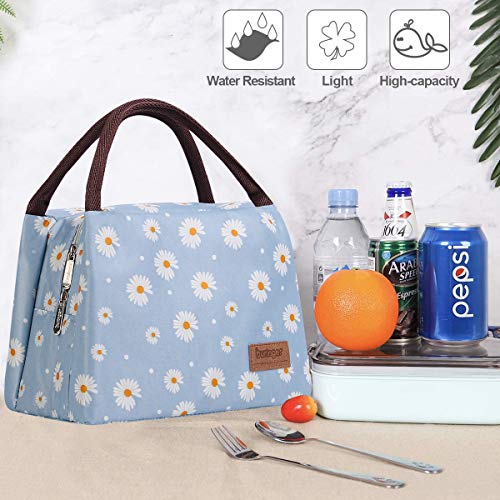 Buringer Reusable Insulated Lunch Bag Cooler Tote Box Meal Prep for Men & Women Work Picnic or Travel (Flying Flowers)