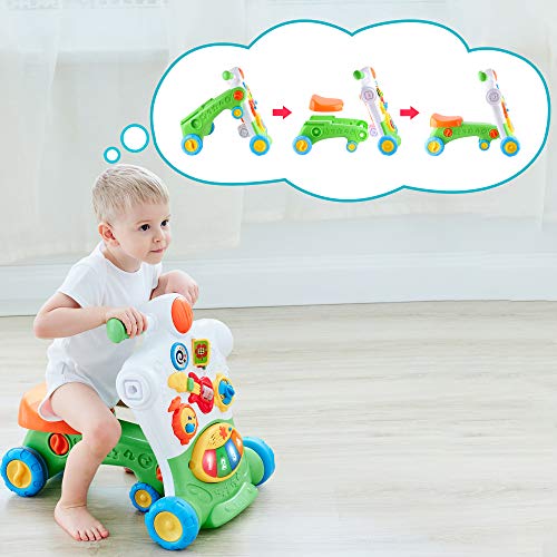 iPlay, iLearn 3 in 1 Baby Walker for Boys Girls, Sit to Stand up Learning Walkers, Toddler Push Walking Toys, Infant Musical Activity Center, Birthday Gift for 6 9 12 18 24 Months, 1 2 Years Old Child