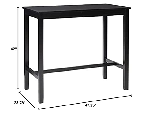 Linon Black 42 inch Bar Height Pub Claridge Table