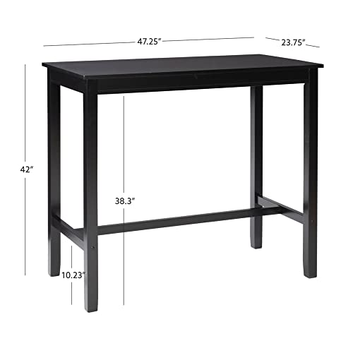 Linon Black 42 inch Bar Height Pub Claridge Table